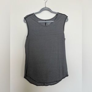 Athleta Shanti Micro Stripe Tank Top Size M Black